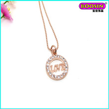 Collier pendentif en or rose à chaud